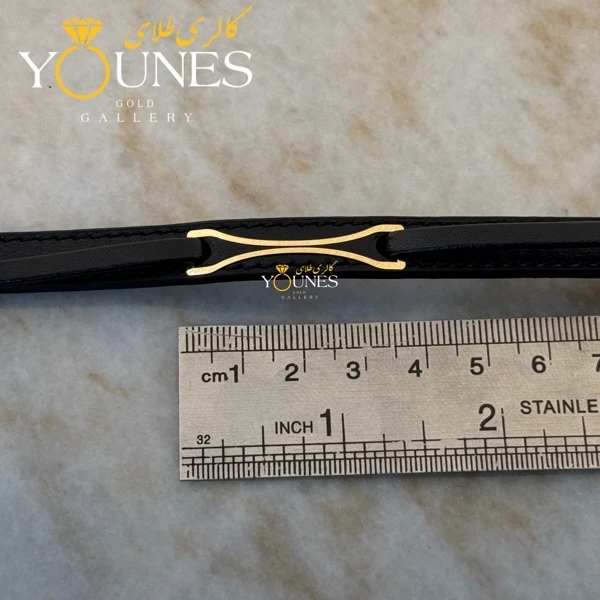 دستبند طلا چرم مردانه L109